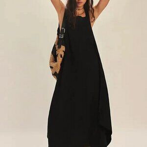 Free People Erin Midi Dress Sleeveless Black Free Est Asymmetrical L